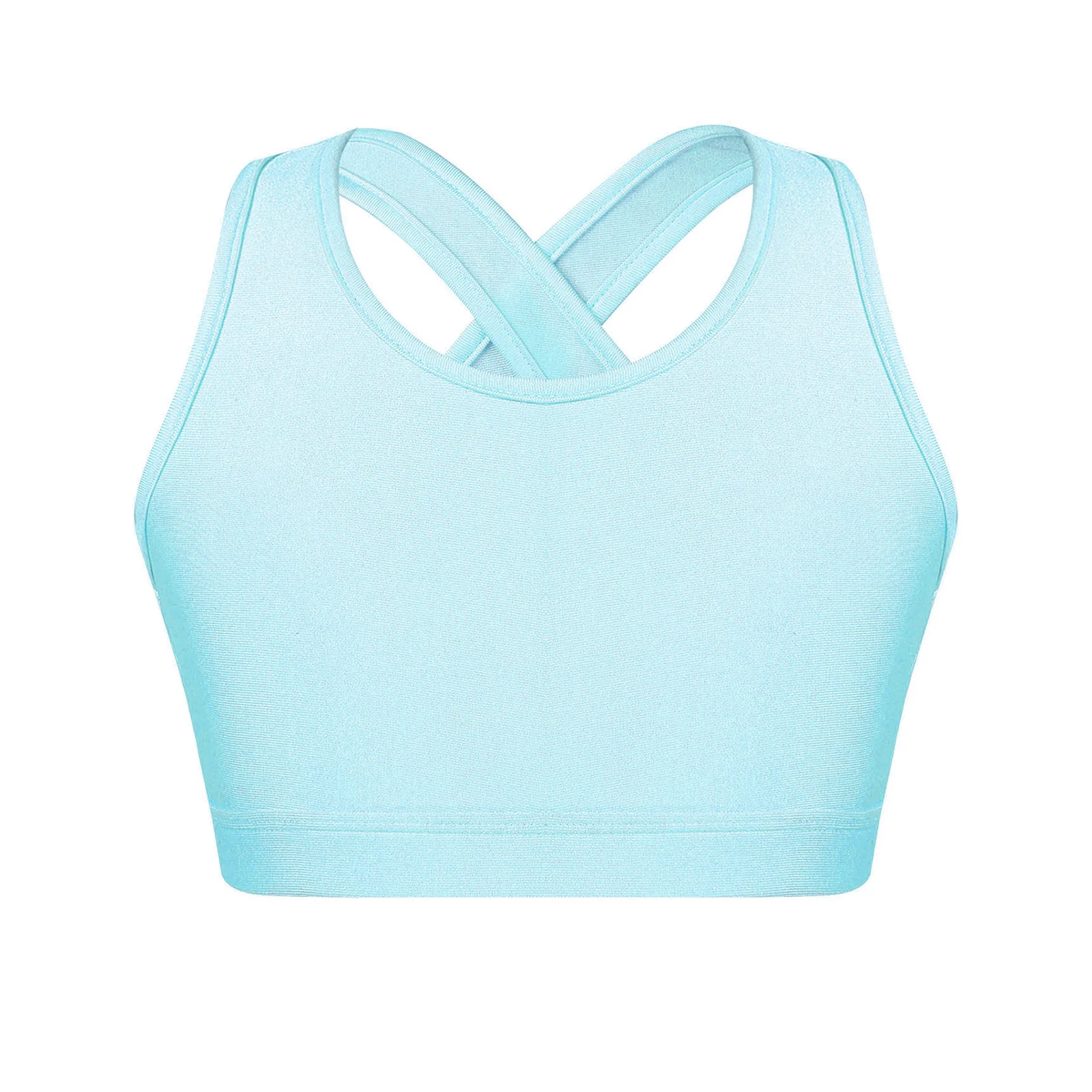 Girls Tank Tops Girls Sports Bras Kids Girls Dance Top Sport Cropped Top Vests Shoulder Straps Sleeveless Keyhole Back Shockproof Running Gym Yoga Sports Bra