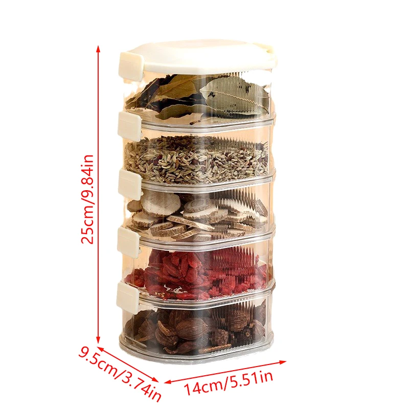 Kitchen Spice Storage Airtight Container Onion Ginger Garlic Fresh-keeping Multi-layer Food Sealing Moisture-proof Packaging Tank Household