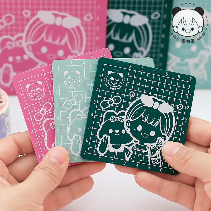 

Mini Square Shape Cutting Board 8*8cm Cartoon Cutting Mat for Paper Cutting Students DIY Supplies