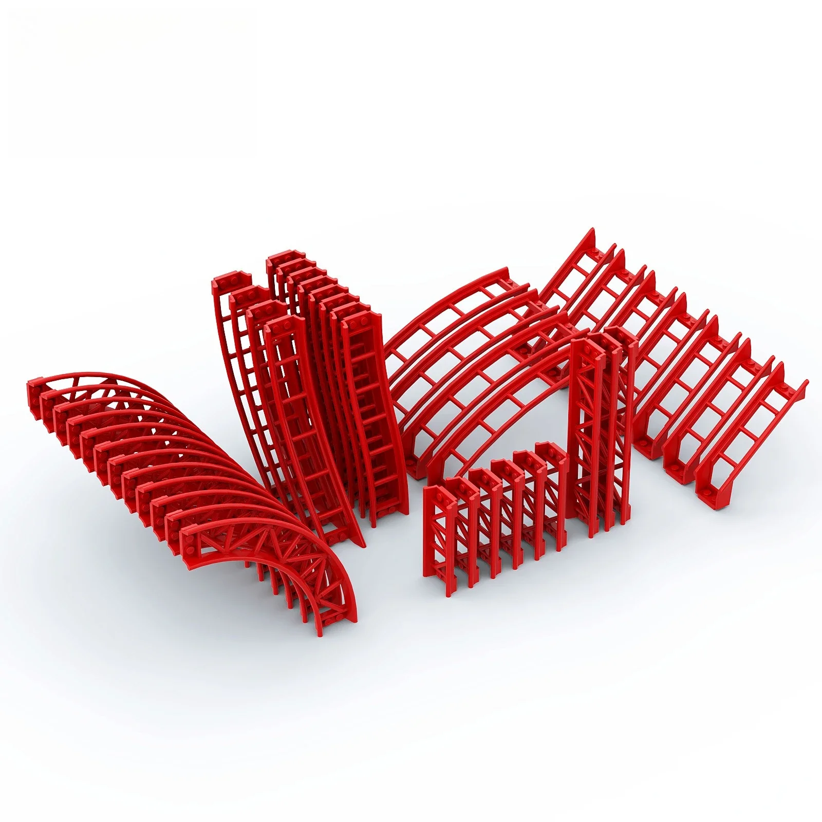 10PCS 트랙 롤러 코스터 철도 도시 기차 기술 부품 빌딩 블록 어린이를위한 선물 호환 Leduo 26022 25059 25061