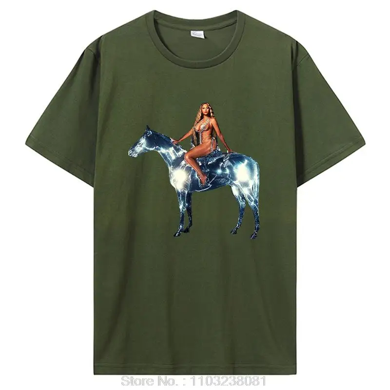 Retro Beyonce Renaissance bomullströja Popsångare Nytt album tröja för fans Kortärmad unisex Kvinnor Män Toppar T-shirt_voghion.com