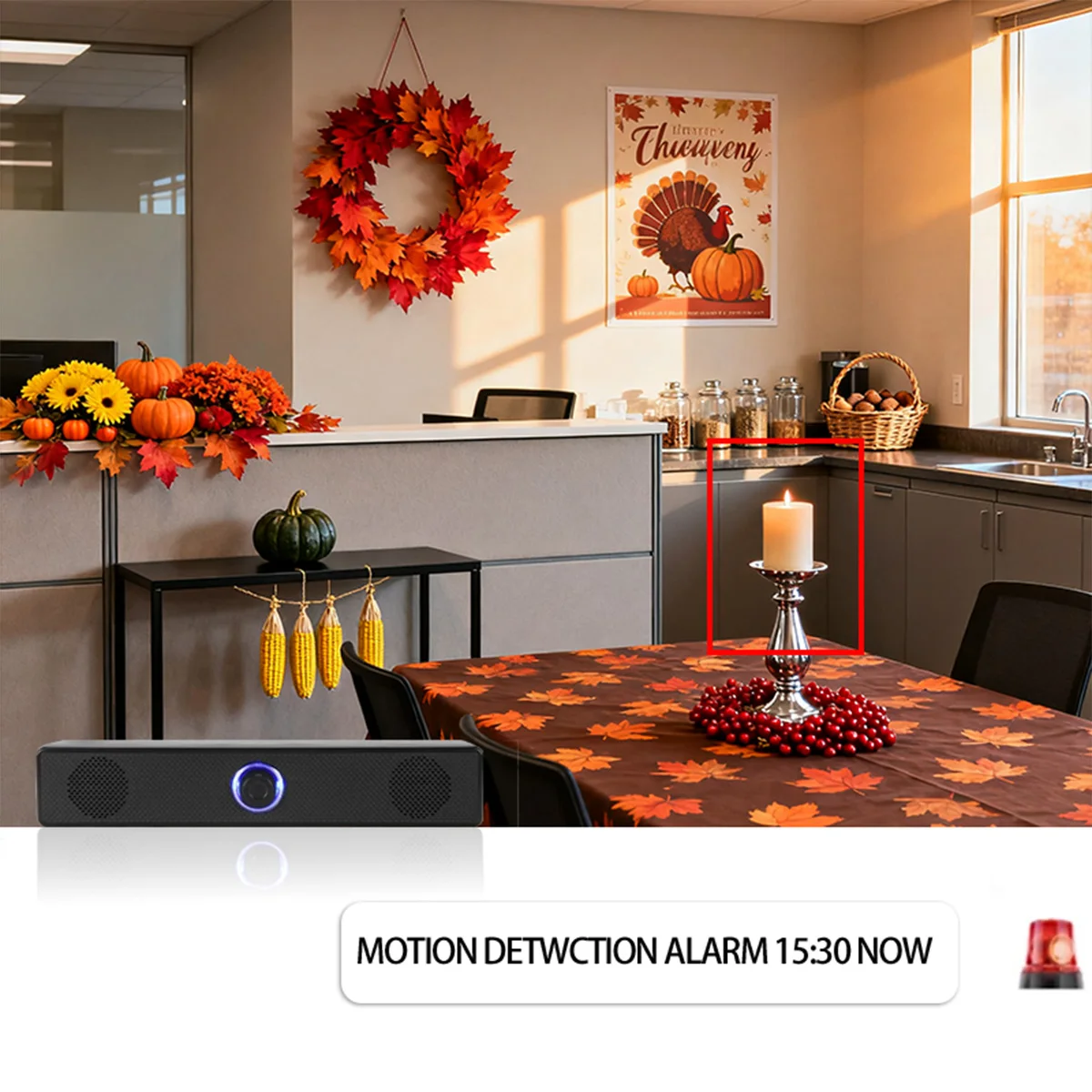 Motion detection alert displayed on smartphone screen