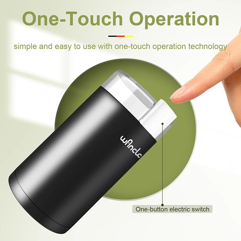 Macinacaffè Elettrico Portatile - USB Ricaricabile, Macina Conica Ceramica, 25g Capacità, Nero - Foto 3