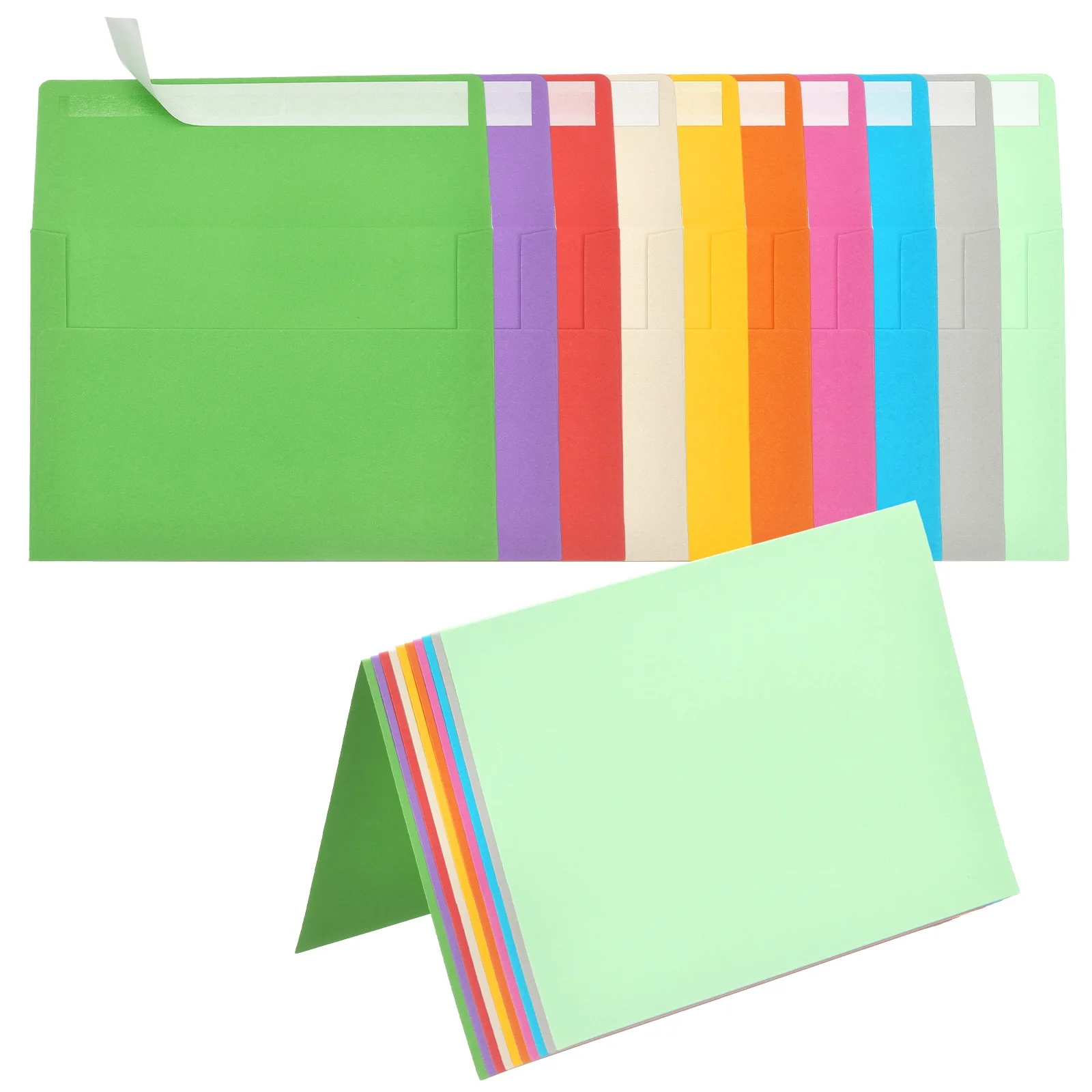 50-Set A7 Self-Seal Envelopes with Folded Cardstock for Invitations and Greeting Cards
