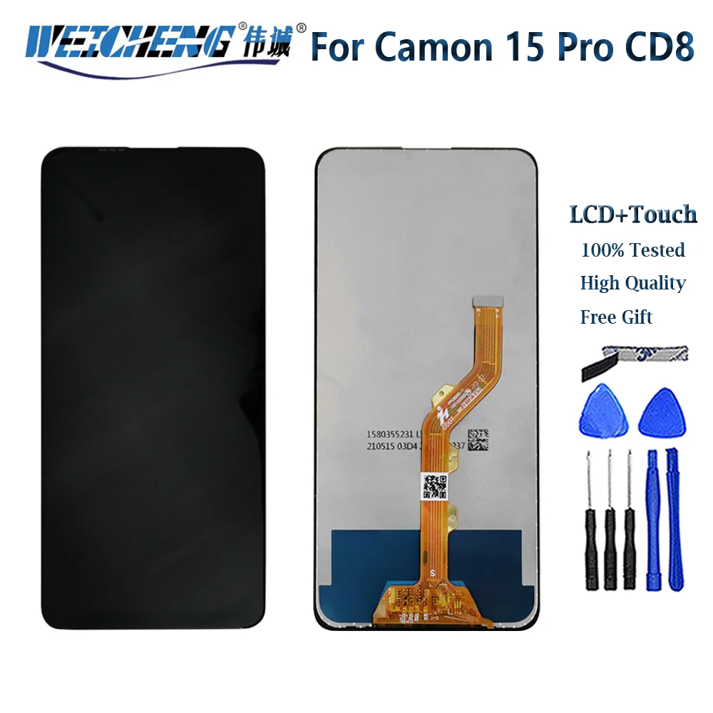 

Original 6.6" For Tecno Camon 15 Pro CD8 LCD Display Assembly Touch Screen Digitizer Replacement LCD Camon15 Premier CD8j