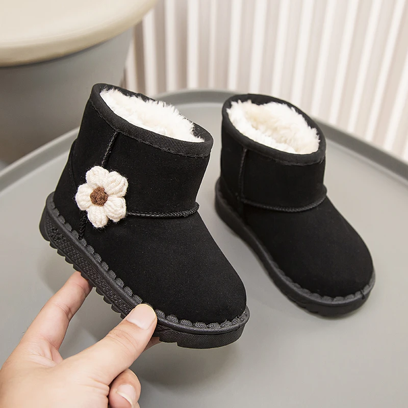 Girls Cotton Winter Snow Boots Warm Plush Ankle Boots