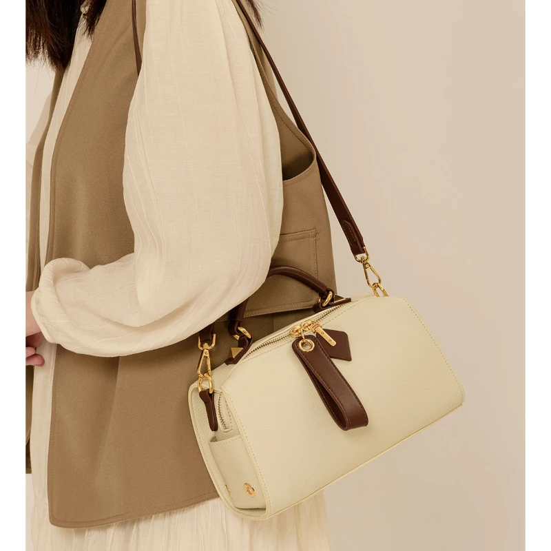 Summer New Large-capacity Boston Pillow Bag Women's Cross-body High-quality Soft Leather Portable Commuter Texture Shoulder Bags