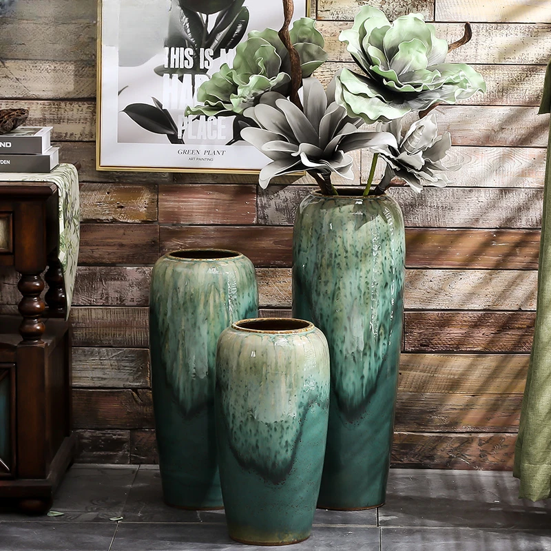 

The product can be customized.Vase ornaments, living room flower arrangements, large landing in Jingdezhen, ceramic handmade