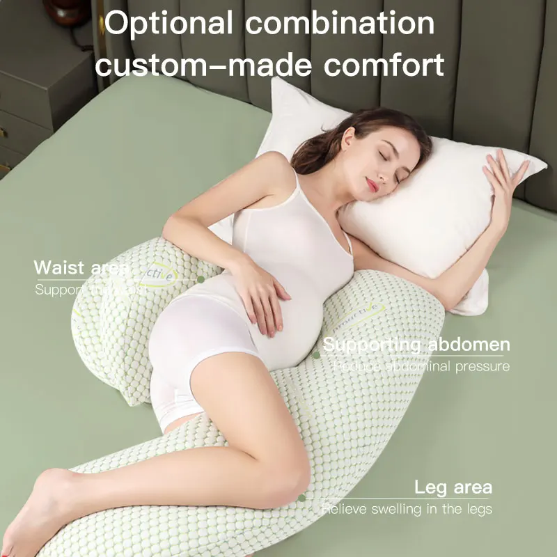 Pregnancy Pillow Pregnant women's Portable Side Sleeping Pillow with Detachable and Washable Adjustable Jacket Supporting Buttocks Back