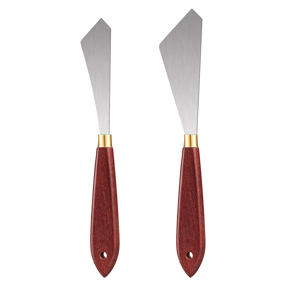 Painting Scraper Knife Stainless Steel Painting Mixing Scrapers Palette Knife 2 Pcs