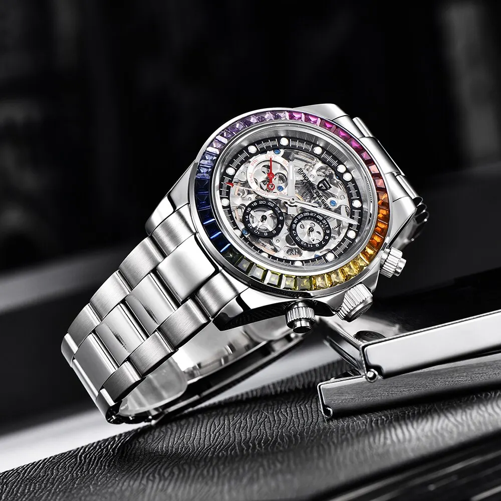 PAGANI Design Men Automatic Mechanical Chronograph Stainless Steel Sapphire Sports Watches Relogio Masculino