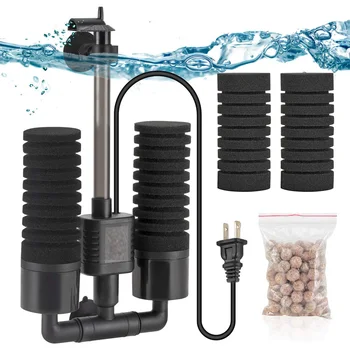 220V Aquarium Filter Fish Tank Air Pump Biochemical Sponge Filters 1