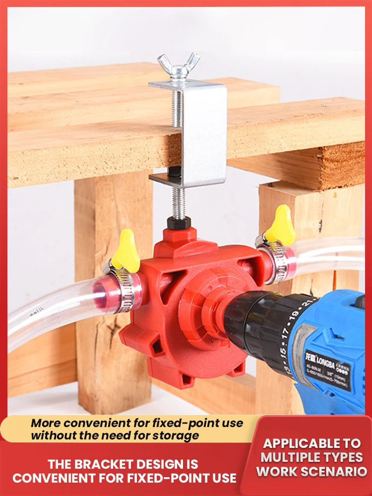 ปั๊มสูบน้ำมันและของเหลวแบบดูดน้ำเองได้ ใช้กับสว่านไฟฟ้า แบบพกพา ตัวปั๊มทรงกลม ติดตั้งง่าย 1