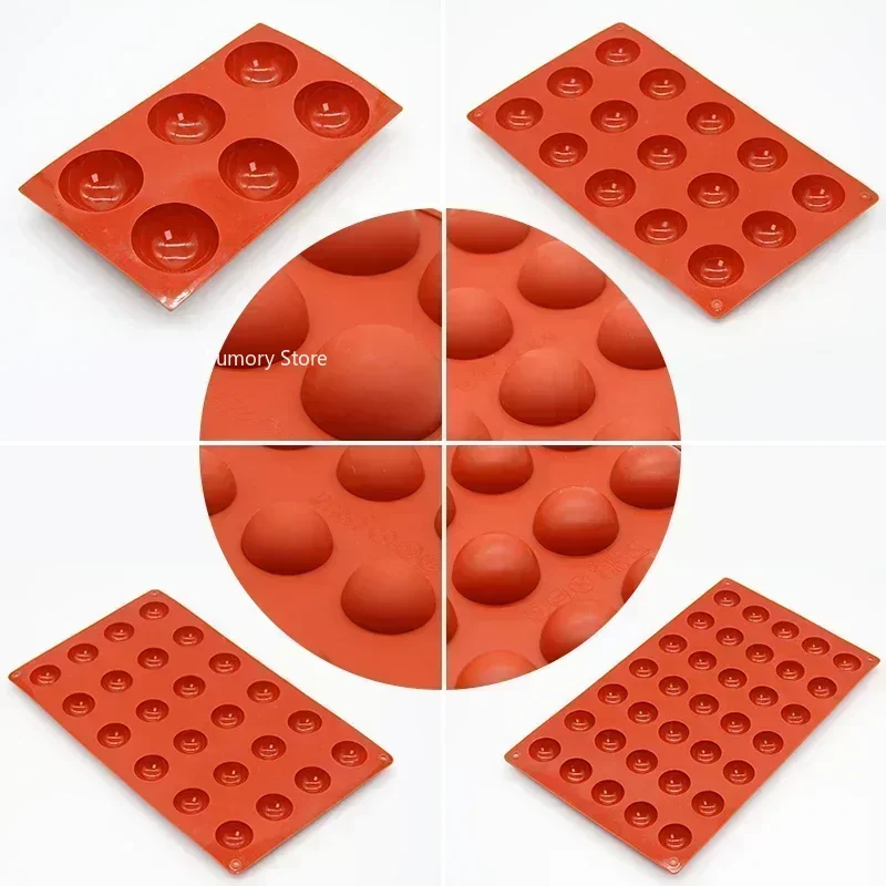 4 Size Half Ball Shape Silicone Mold For Baking Bakeware Silicone Form Mold For Chocolate Candy Mousse Cake Moulds Radom Color