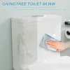 Dual Flush Elongated Standard One Piece Toilet with Comfortable Seat Height,Powerful&Quiet Dual Flush Modern Toilet,Glossy White 6