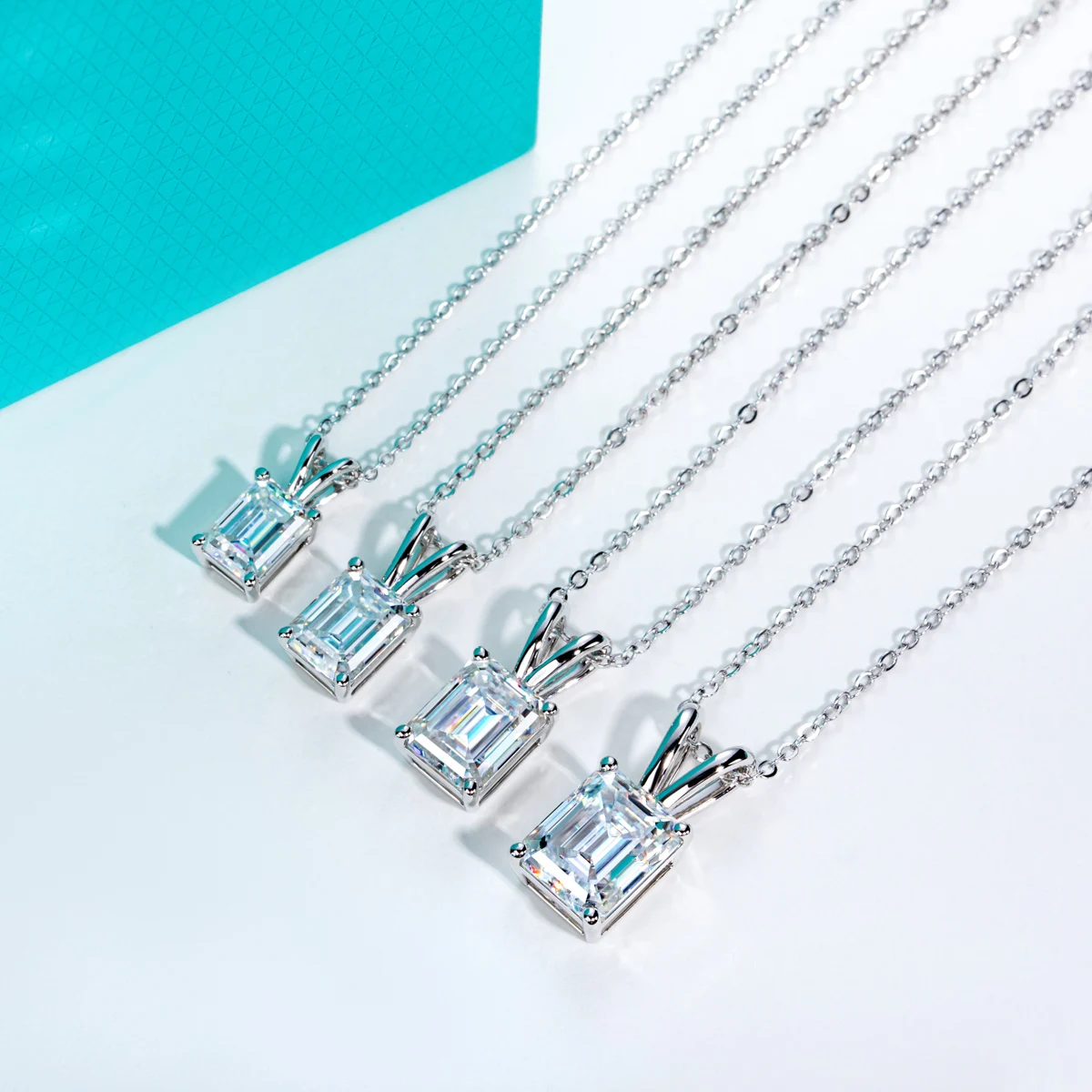 AnuJewel 2ct/3ct/4ct/5ct D カラーエメラルドカットモアッサナイト 