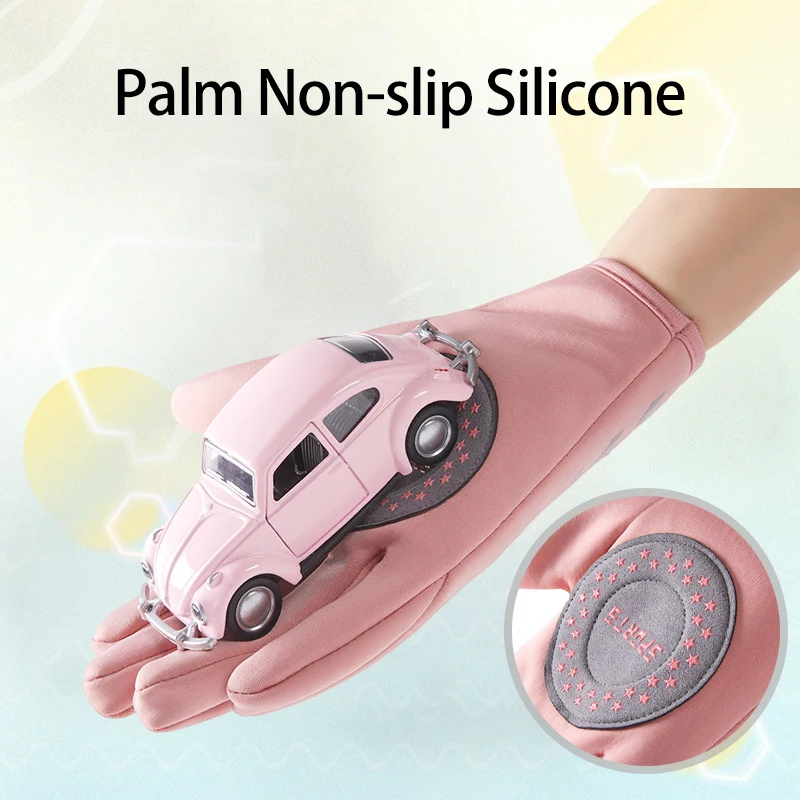 Children's Gloves Cycling Winter Autumn Thermal Gloves Warm Kids Reflect Light Non-Slip Ski Fleece Scooter Gloves Zipper 6