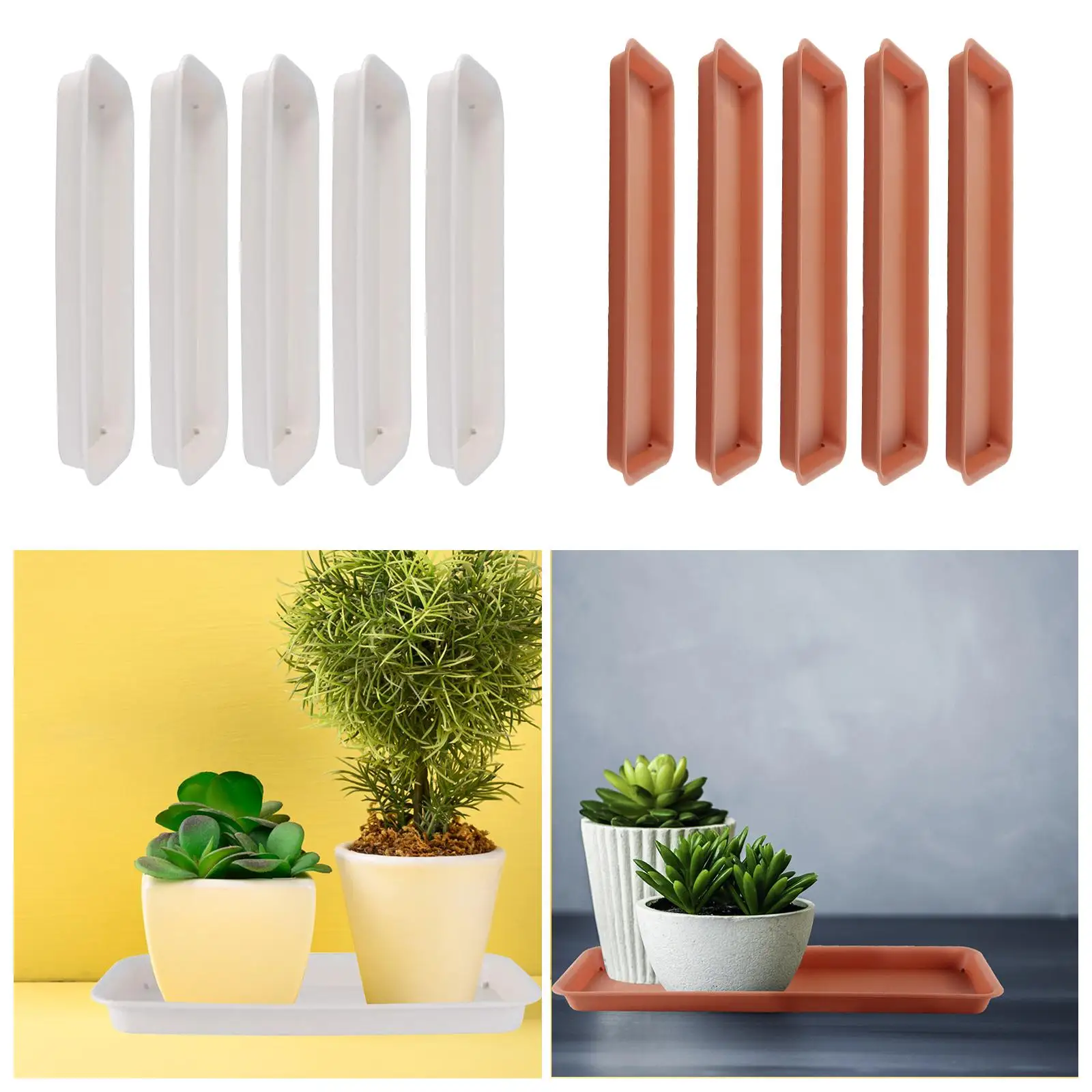 Plant Saucers Trays 5 Pieces for Yard Balcony Windowsill Indoors Outdoor Courtyard
