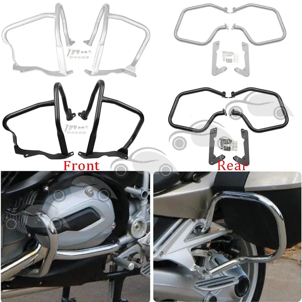 

Motorcycle Front Crash Bar Guard Protection Rear Crash Bars Trunk Falling Protection for BMW R1200RT 2014-2019