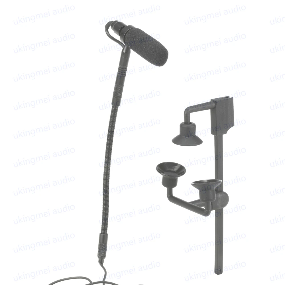 Supercardioid Condenser Microphone for Trumpet Saxophone Violin Acoustic Guitar with Adjustable Clamps 48V Phantom Power Module