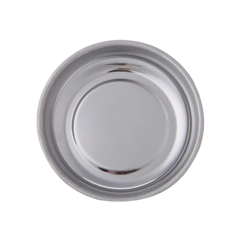 Round Magnetic Parts Tray Bowl Dish Stainless Steel Garage Holder Tool 5