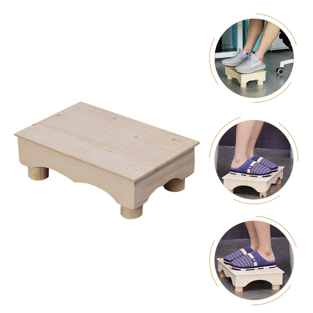 Bathroom Heighten Stool Toilet Footstool Children Footstool Wooden Step