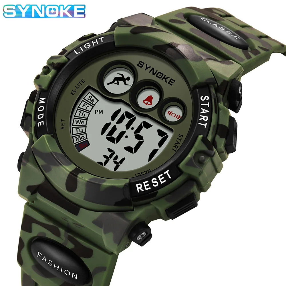 SYNOKE Student Sport Watches For Kids Colorful Electronic Watches 50M Waterproof Clock Children Digital Watch For Boys Girls 6