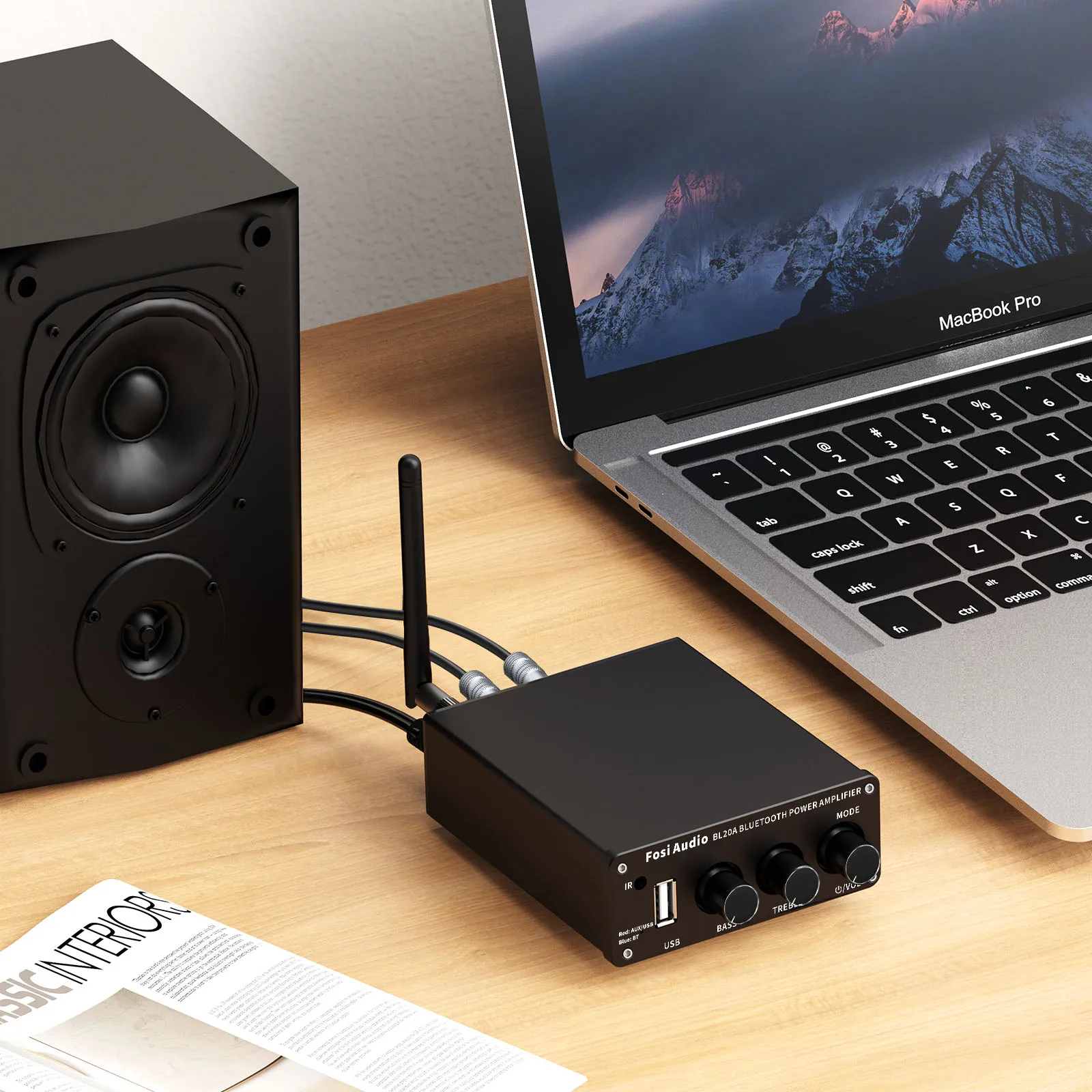 

Усилитель мощности Fosi Audio BL20A Bluetooth TPA3116, 100 каналов, Вт, миниатюрный Hi-Fi усилитель басов класса D с дистанционным управлением U-Disk