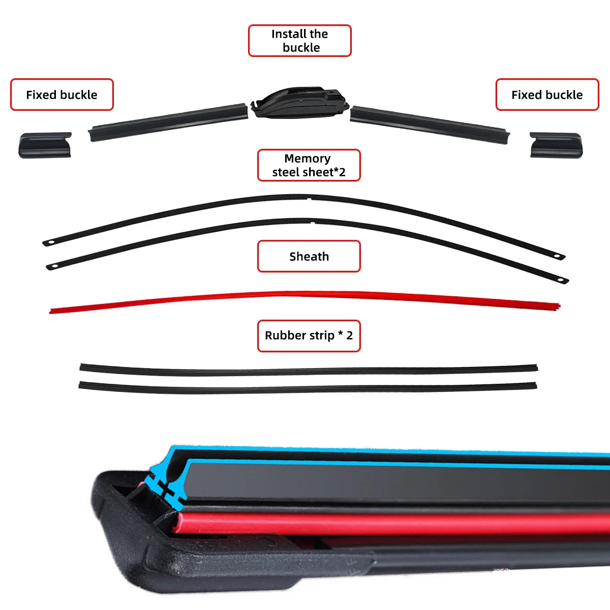 Alca Super Flat Tergicristalli Anteriore + Posteriore Per Citroen DS3: Set Con Tecnologia Nano Graphite, 61/40/30 Cm - 3