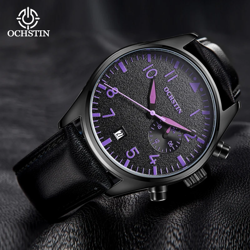 OCHSTIN New 2024 Business Light Luxury Pilot Series Men's Waterproof Watch Multifunction Quartz Movement Men's Quartz Watch