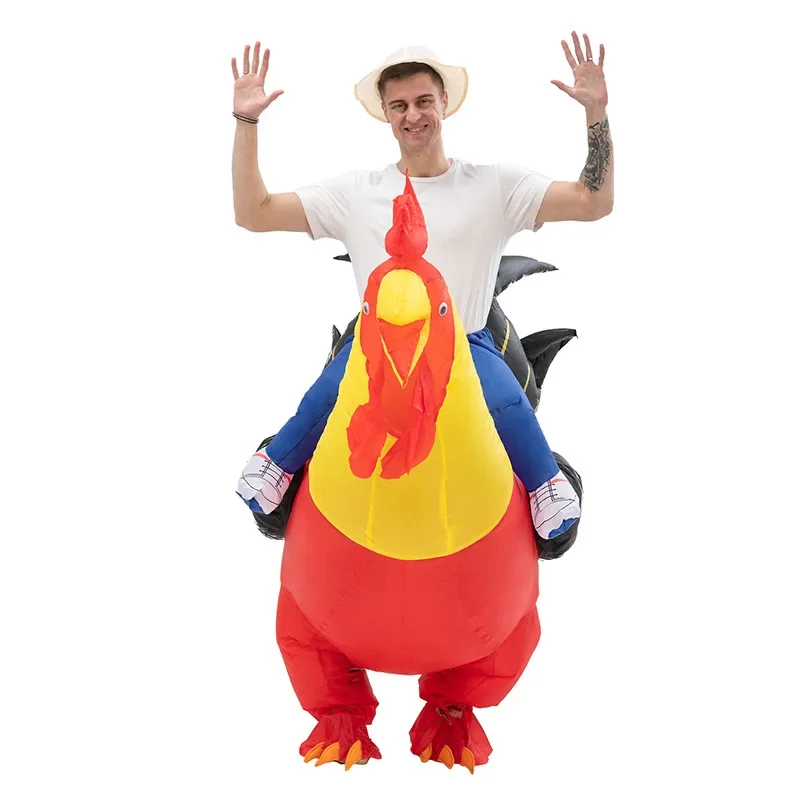 Large Inflatable cock chicken Cartoon character Mascot Costume Advertising Ceremony Adult Fancy Dress Party Animal carnival prop 4