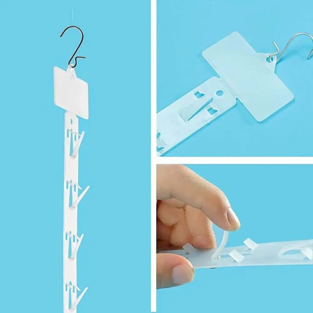 4Pcs Plastic Snack Hanging Strips with 12 Hooks Useful Display Hanger with Label Header Merchandising Clip Strip