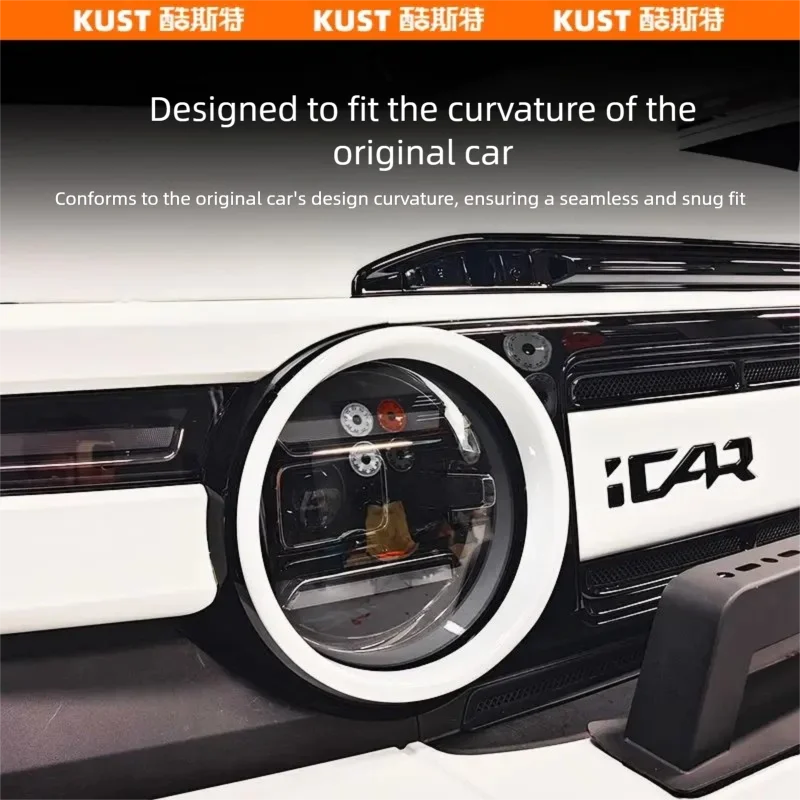 체리 iCar V23 전면 헤드라이트 장식 링, 헤드라이트 보호 커버 외부 액세서리에 적합