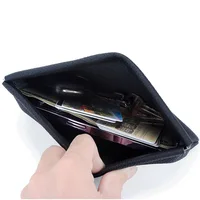 Lettres personnalisées dames en cuir véritable Ultra-mince nouveau portefeuille Long minimaliste avec fermeture automatique sac de rangement de rouge à lèvres de maquillage 4