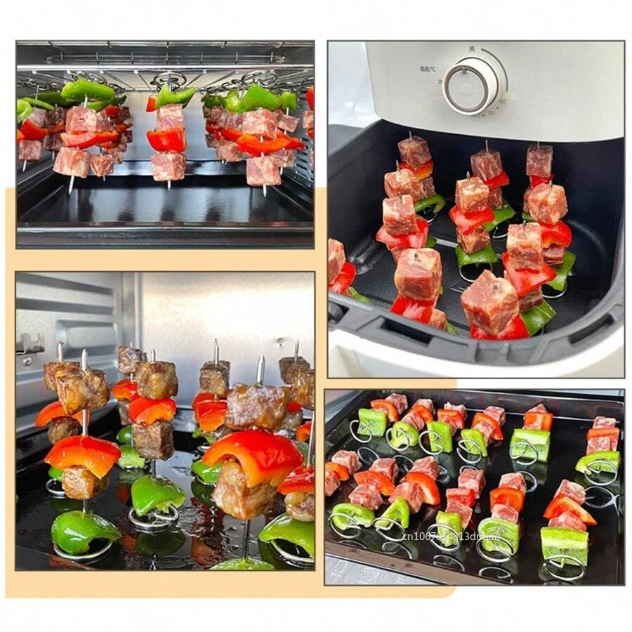20/10pcs Skewers Stainless Steel Goose Sticks for Grilling Reusable Kebab Tool Barbecue Stainless Steel BBQ Stick Chicken Metal