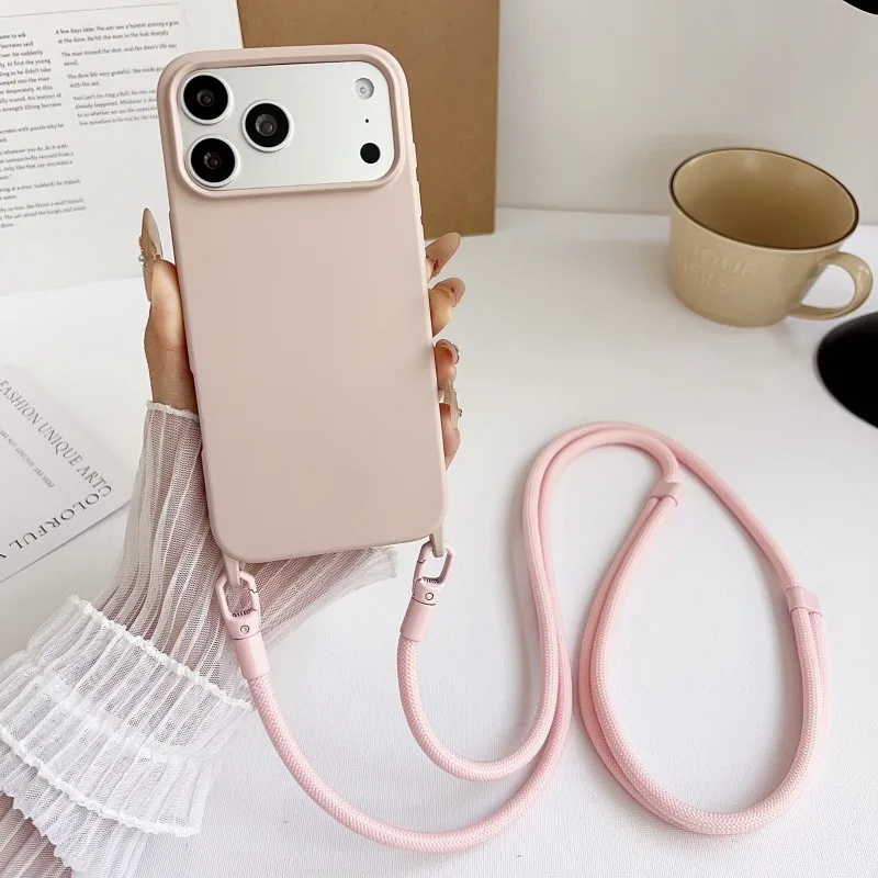 Enhanced Shockproof Crossbody Lanyard Phone Case with Neck Strap and Soft Touch Finish