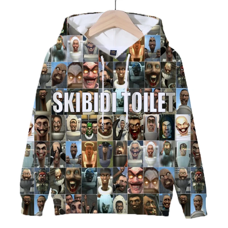 thumbnail image 1 of Sudadera con capucha de juego caliente Skibidi Toilet para hombre, sudaderas con capucha casuales con estampado 3D de dibujos animados para hombre, jerséis de manga larga de talla grande, ropa deporti, 1 of 5