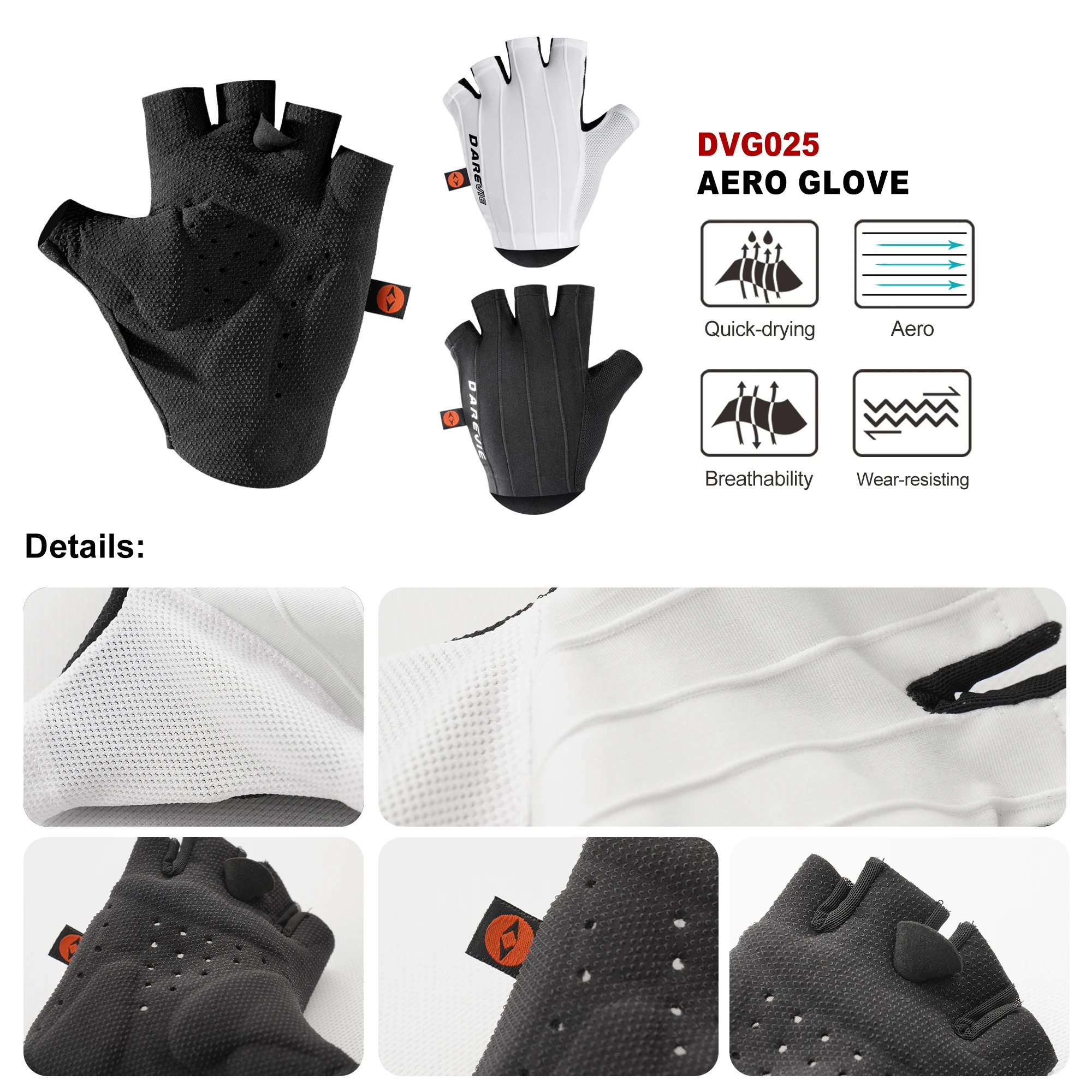 DAREVIE Cycling Gloves Italy Elastic Interface® Shockproof 200kg/m³ Pad Men‘s Cycling Gloves AERO High Speed Bicycle Gloves 5