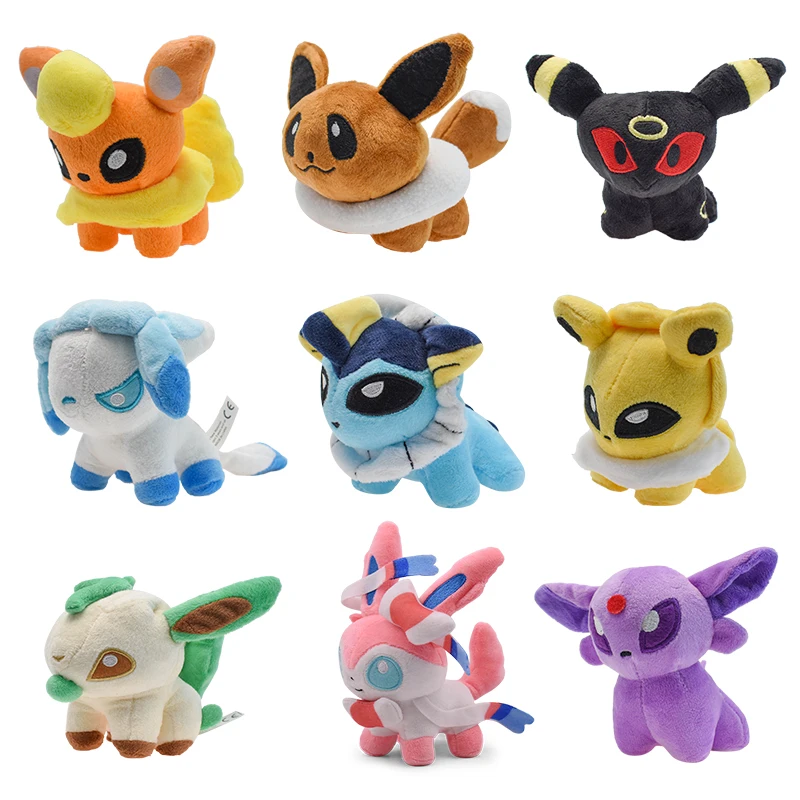Pokemon Q Versione Eevolutions Peluche Eevee Syleon Umbreon Glaceon Leafeon Jolteon Espeon Vaporeon Flarreon Cartoon Farcito