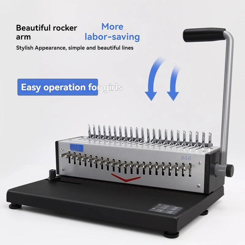 S15 책 파일 아카이브 10 홀 클램프 스트립 고무 링 바인딩 기계 계약 A3A4 바우처 사무실 바인딩 기계