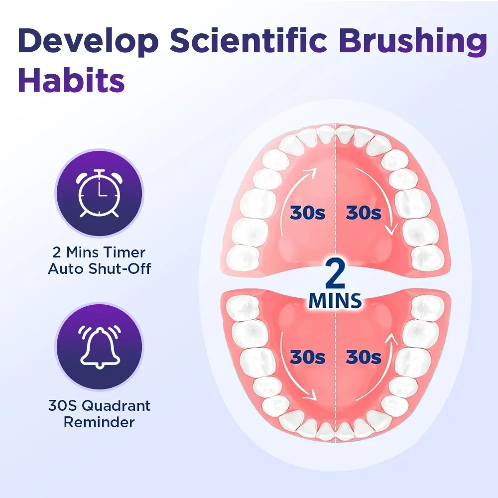 Electric Toothbrush Rotary Rechargeable Electric Cleaning Toothbrush Adults Rotating Toothbrushes with 4 Brush Head
