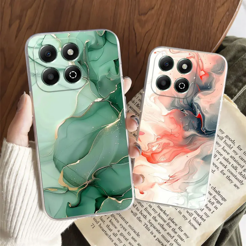 Luxury Clear Shockproof Silicone Soft Phone Case with Transparent Print Design