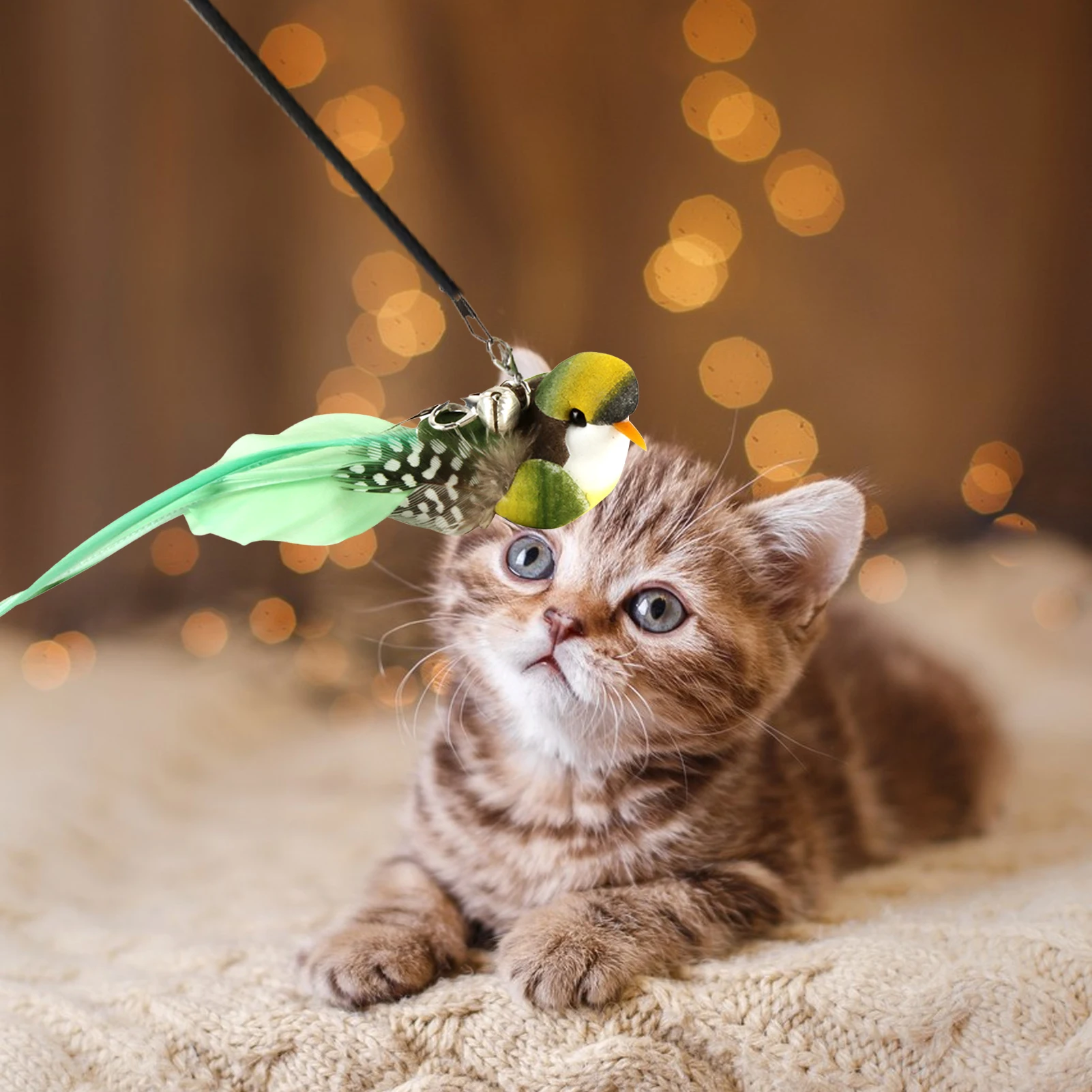 Replacement Head For Funny Cat Stick Toy Various Kinds Cats Rod Feather Birds Teaser Kitten Toy For Pet Supplies