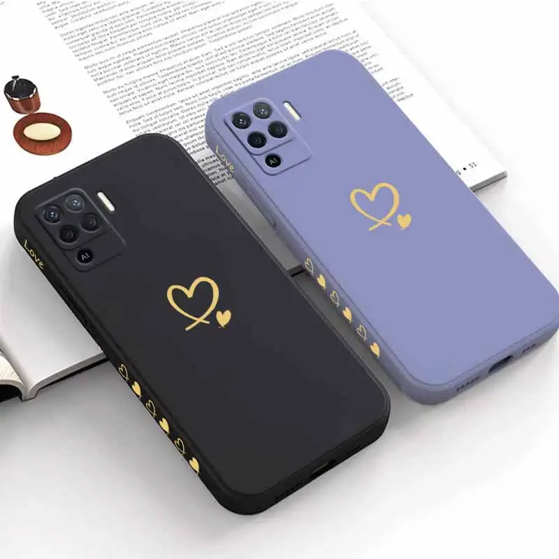 Love Heart Liquid Lanyard Silicone Phone Case