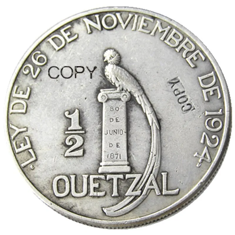 

Guatemala 1925, 1/2 кетзал, Посеребренная копировальная монета