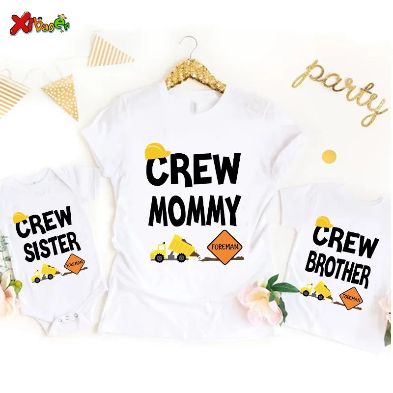 

Family T Shirt Mom and Daughter Matching Clothes Family Matching Outfits T Shirts Family Cartoon Mechanical Car Printed T-shirt