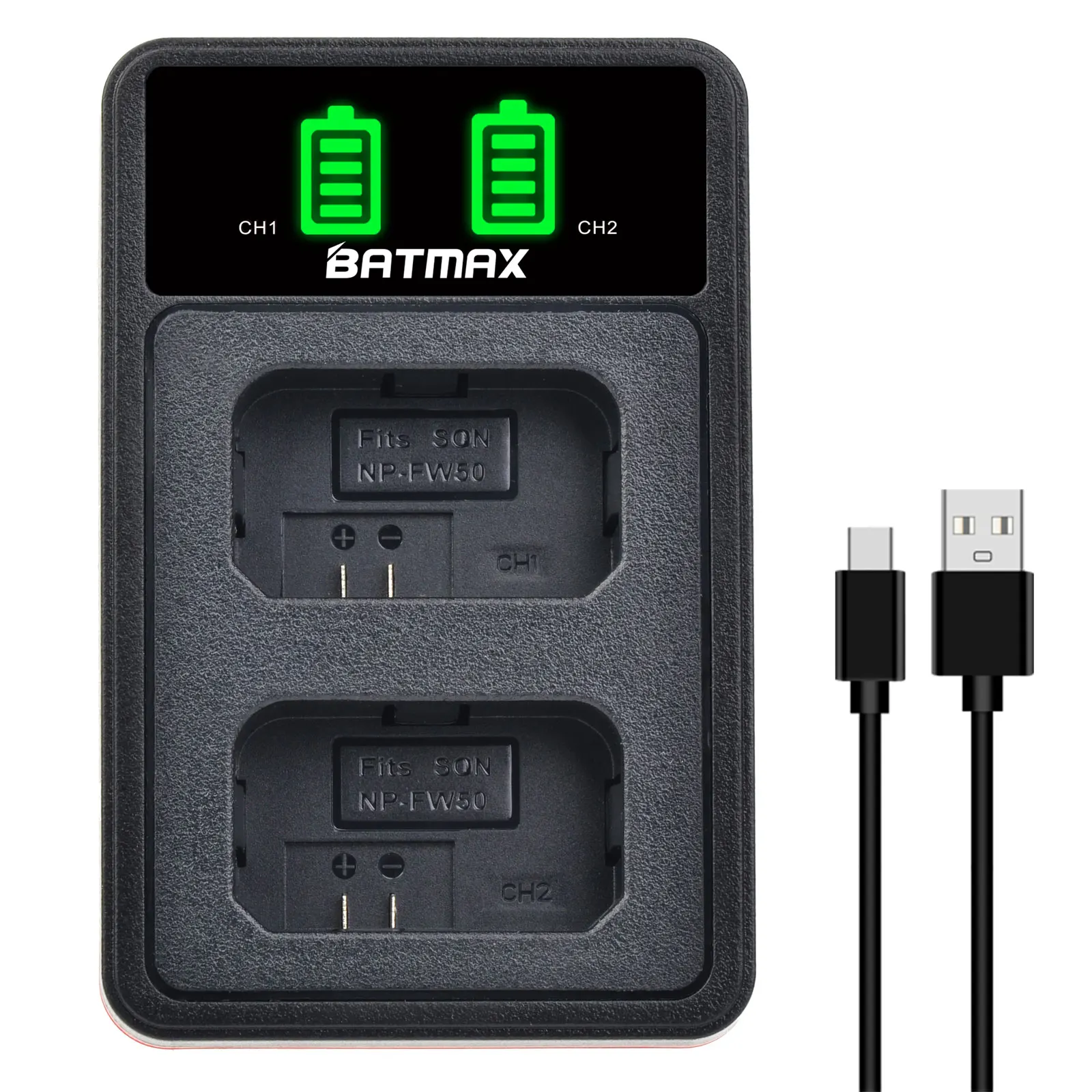 K&ap;F CONCEPT NP-FZ100 Batteria con Caricatore USB Doppio Copatibile con