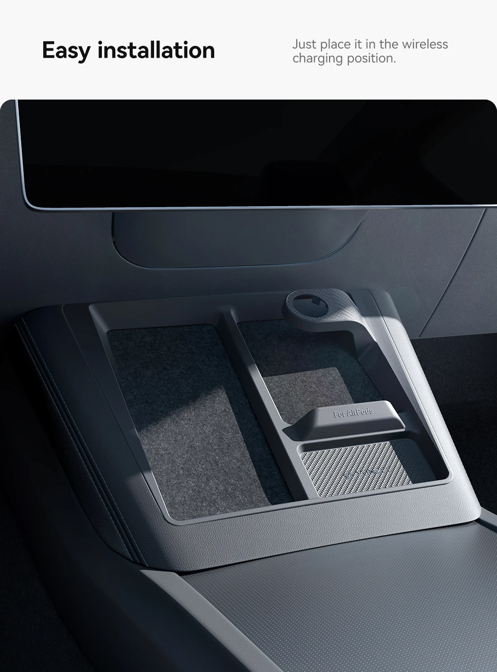 For Tesla Model 3 2024 Model Y 2025 Wireless Charging Protective Frame Mobile Ph