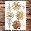 Realistic Elephant Moon Temporary Tattoos For Women Adult Fake Butterfly Lace Mandala Tattoo Sticker Gold Waterproof Chest Tatoo 5