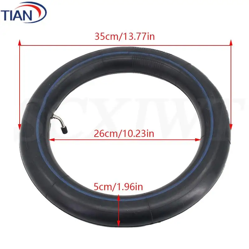 Enhanced Electric Bicycle Inner Tube - 14-Inch with Curved Valve